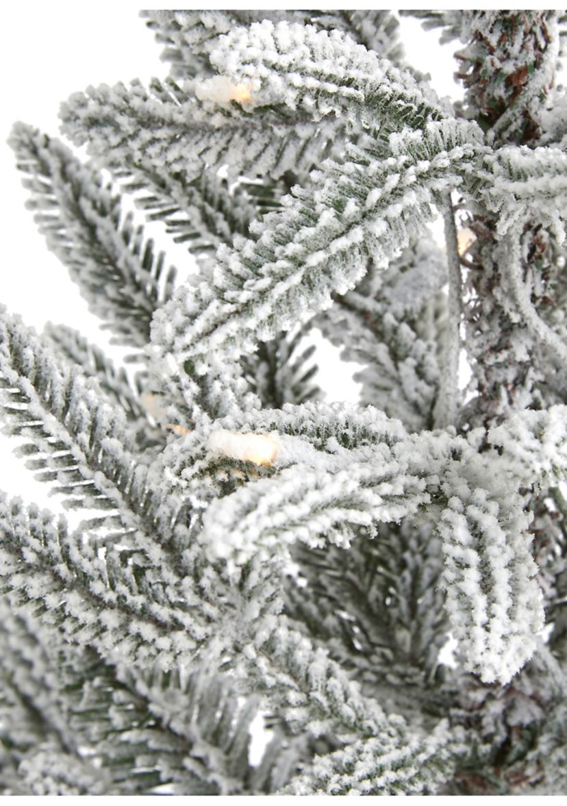 3 Foot Flocked Manchester Spruce Artificial Christmas Tree with 50 Lights and 133 Bendable Branches