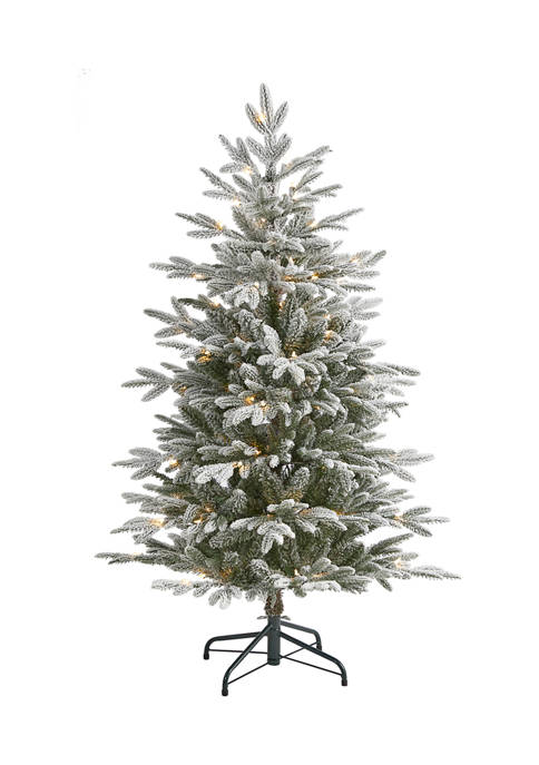 Nearly Natural 4.5 Foot Flocked Manchester Spruce Artificial