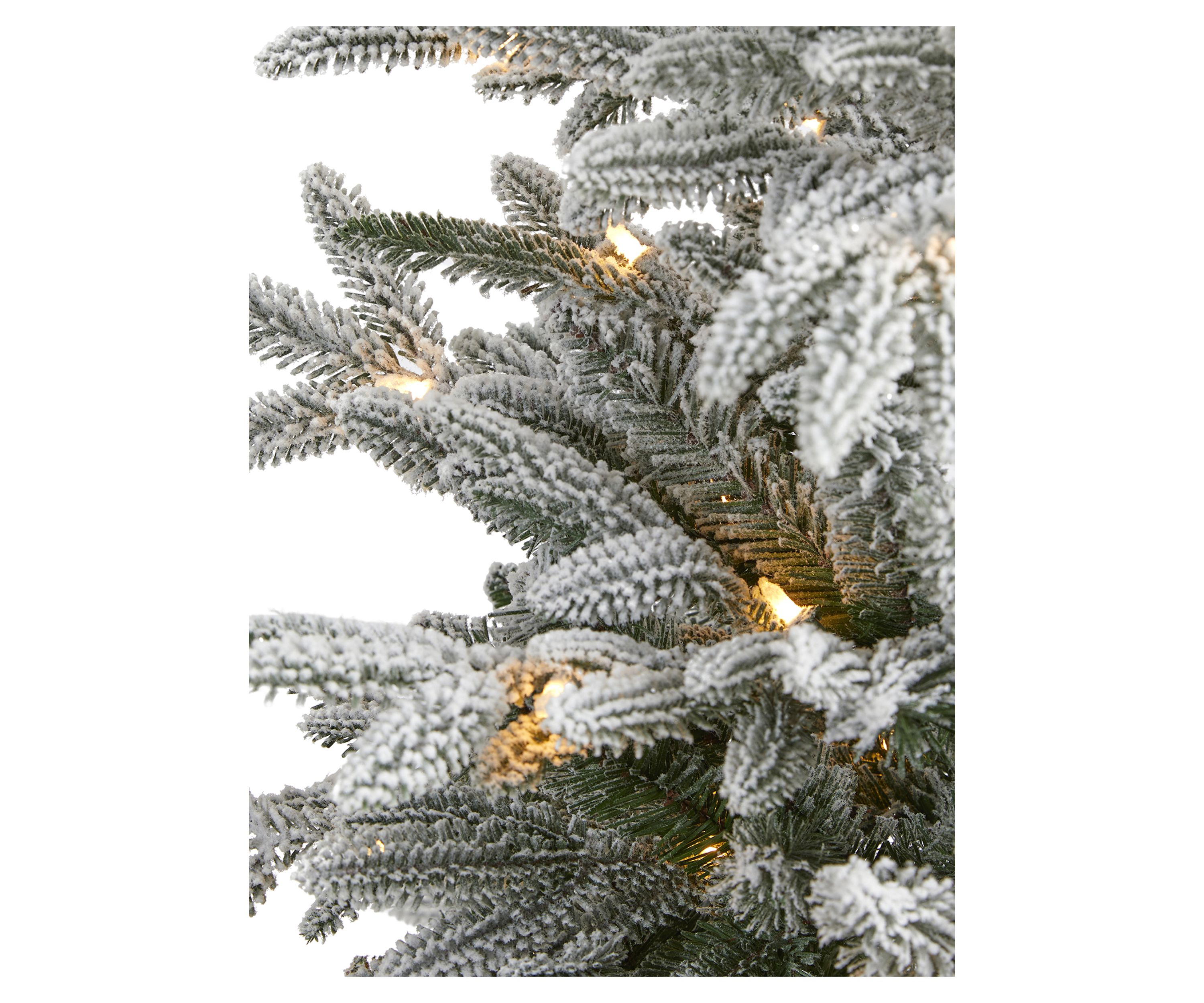 4.5 Foot Flocked Manchester Spruce Artificial Christmas Tree with 100 Lights and 357 Bendable Branches