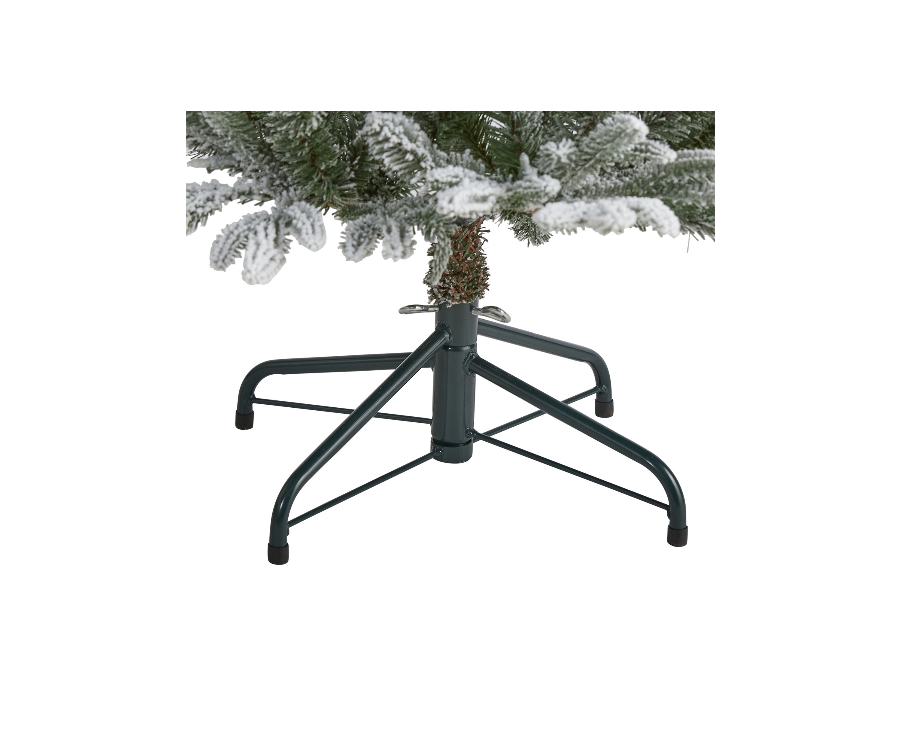 4.5 Foot Flocked Manchester Spruce Artificial Christmas Tree with 100 Lights and 357 Bendable Branches