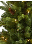 3 Foot Yukon Mountain Fir Artificial Christmas Tree with 50 Clear Lights and Pine Cones