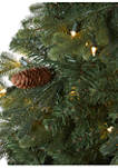 5.5 Foot Yukon Mountain Fir Artificial Christmas Tree with 250 Clear Lights, Pine Cones and 800 Bendable Branches