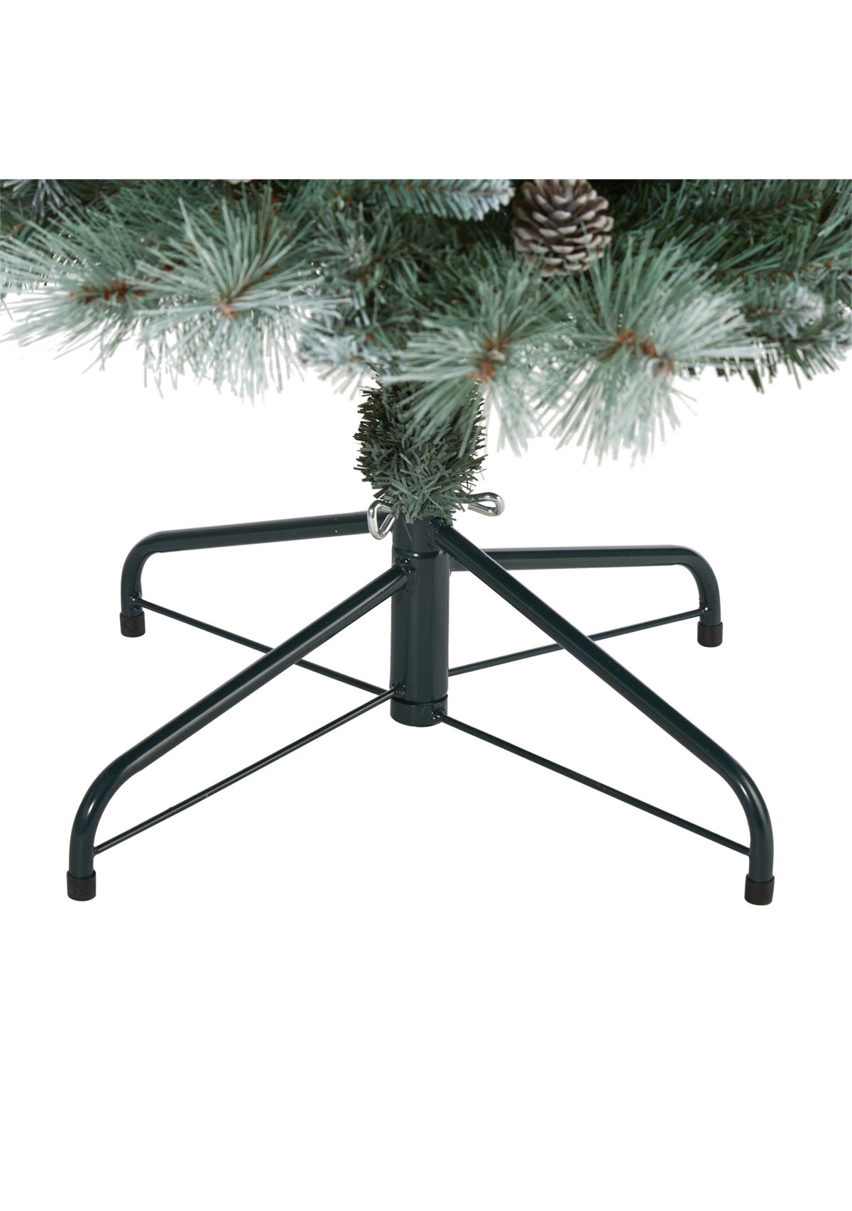 6 Foot Frosted Tip British Columbia Mountain Pine Artificial Christmas Tree with 250 Clear Lights, Pine Cones and 588 Bendable Branches