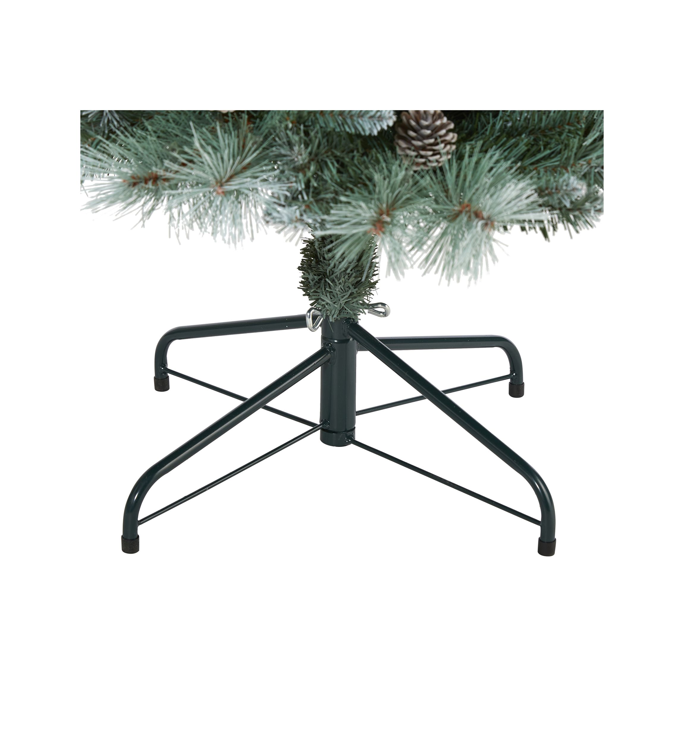 6 Foot Frosted Tip British Columbia Mountain Pine Artificial Christmas Tree with 250 Clear Lights, Pine Cones and 588 Bendable Branches