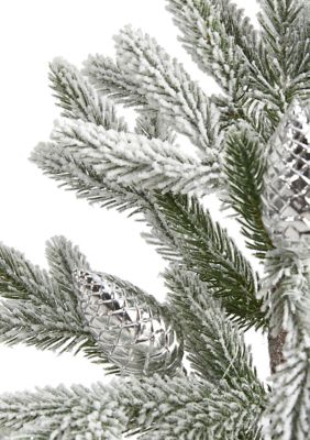 Flocked Christmas Tree in Decorative Planter