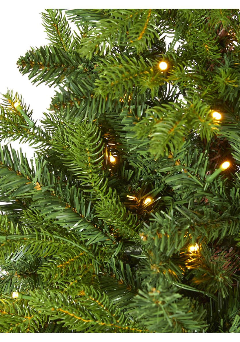 5 Foot Fraser Fir “Natural Look” Artificial Christmas Tree with 190 Clear LED Lights, a Burlap Base and 1217 Bendable Branches