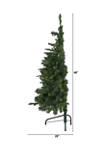 4 Foot Grand Teton Spruce Flat Back Artificial Christmas Tree with 90 Clear LED Lights and 369 Bendable Branches