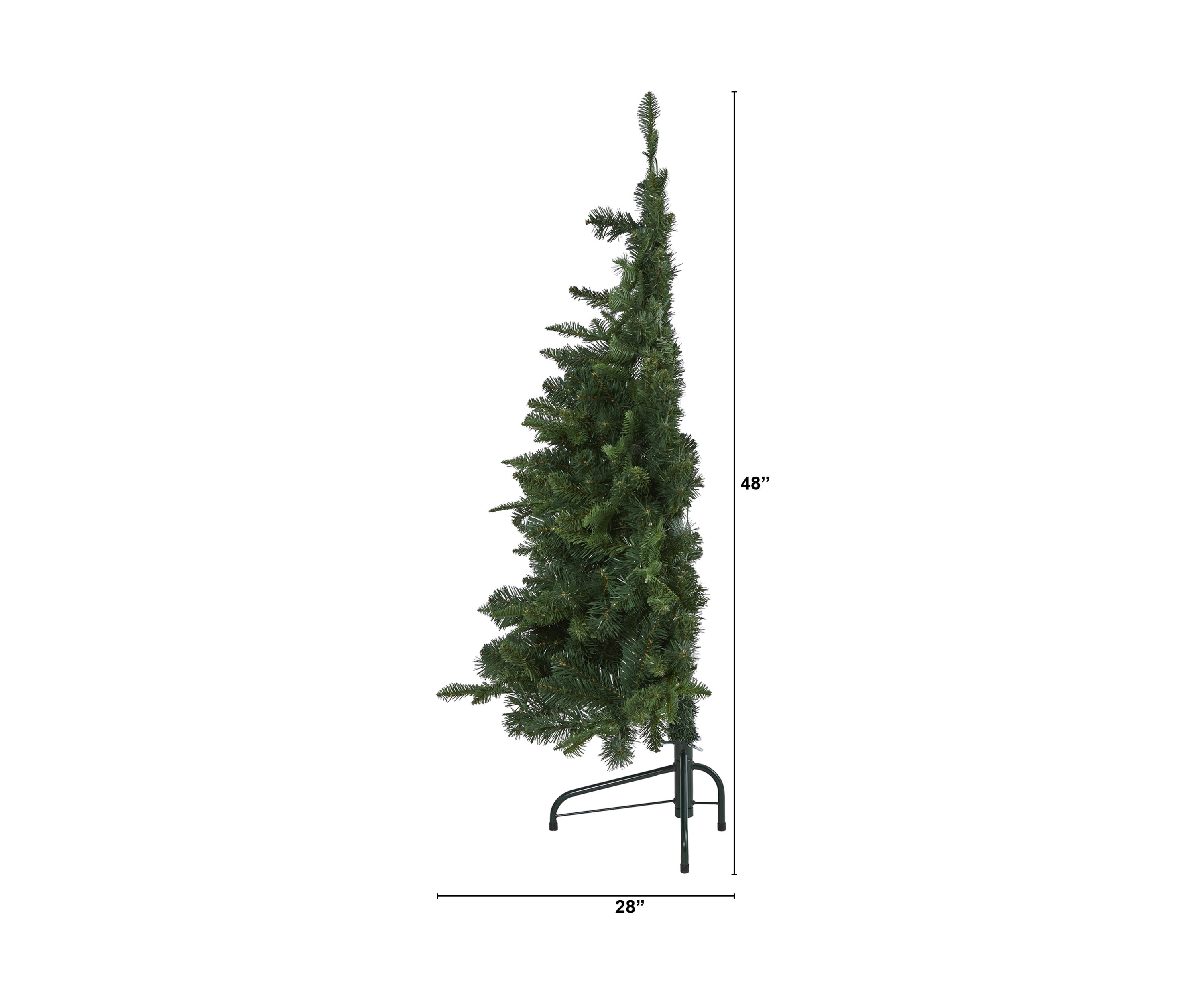 4 Foot Grand Teton Spruce Flat Back Artificial Christmas Tree with 90 Clear LED Lights and 369 Bendable Branches