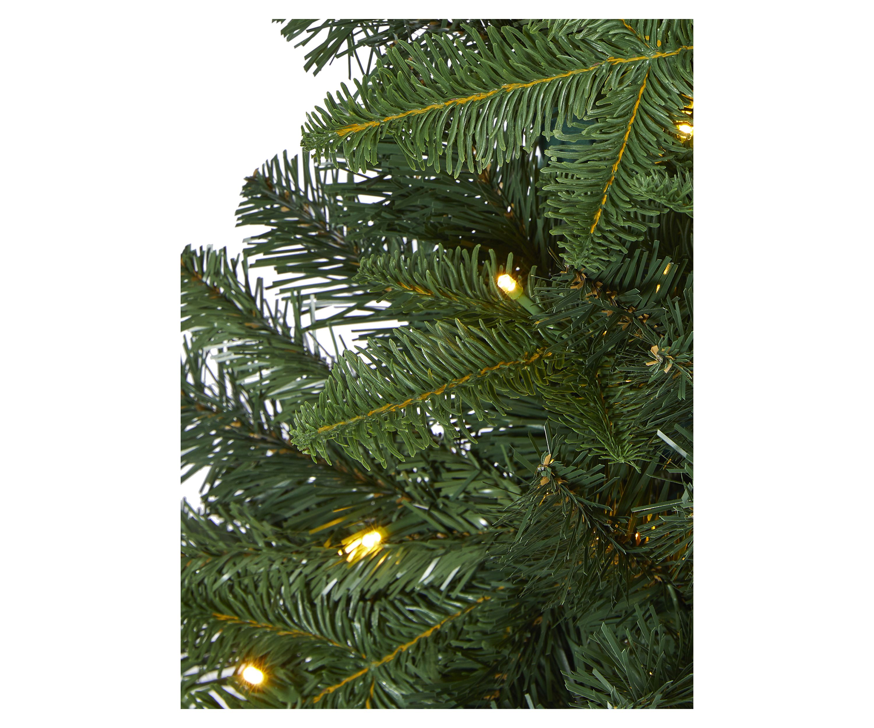 4 Foot Grand Teton Spruce Flat Back Artificial Christmas Tree with 90 Clear LED Lights and 369 Bendable Branches