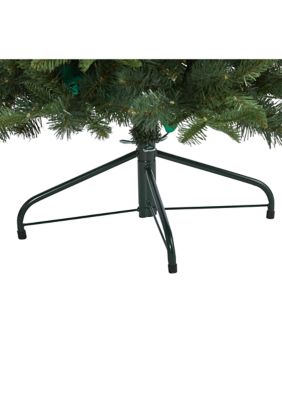 Foot Grand Teton Spruce Flat Back Artificial Christmas Tree with Clear LED Lights and Bendable Branches