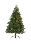5 Foot Grand Teton Spruce Flat Back Artificial Christmas Tree with 120 Clear LED Lights and 514 Bendable Branches