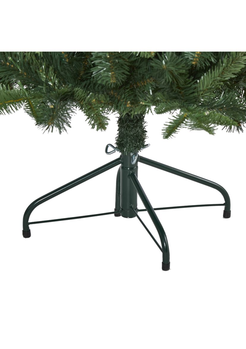 5 Foot Grand Teton Spruce Flat Back Artificial Christmas Tree with 120 Clear LED Lights and 514 Bendable Branches