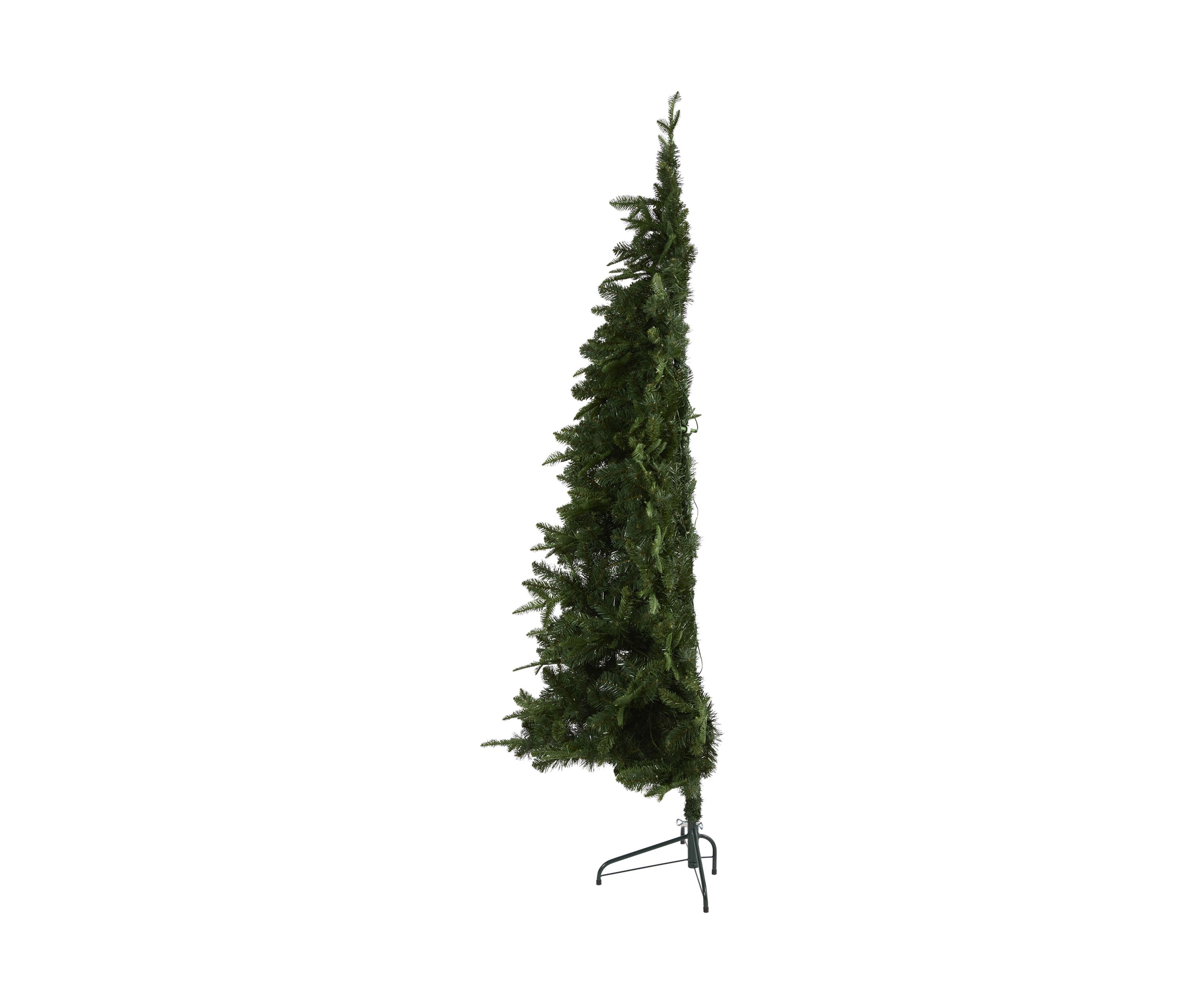 7 Foot Grand Teton Spruce Flat Back Artificial Christmas Tree with 220 Clear LED Lights and 953 Bendable Branches