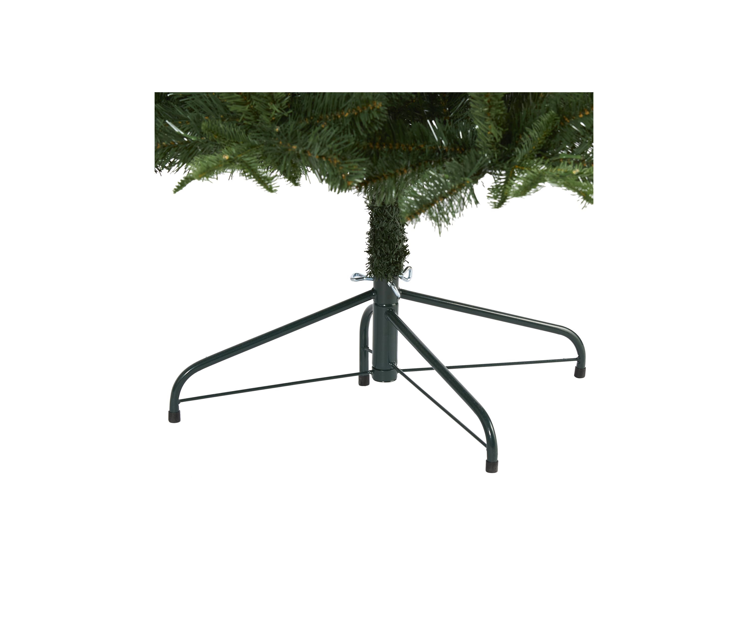 7 Foot Grand Teton Spruce Flat Back Artificial Christmas Tree with 220 Clear LED Lights and 953 Bendable Branches