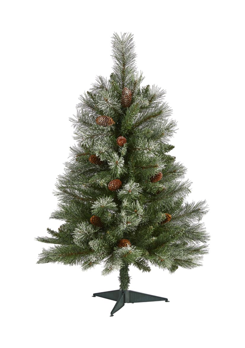 Snowed French Alps Mountain Pine Christmas Tree with Bendable Branches