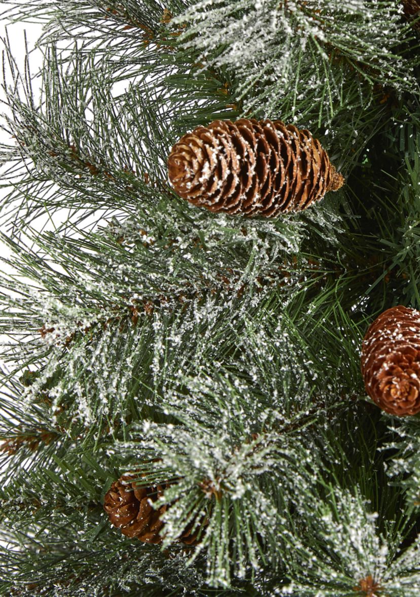 Snowed French Alps Mountain Pine Christmas Tree with Bendable Branches
