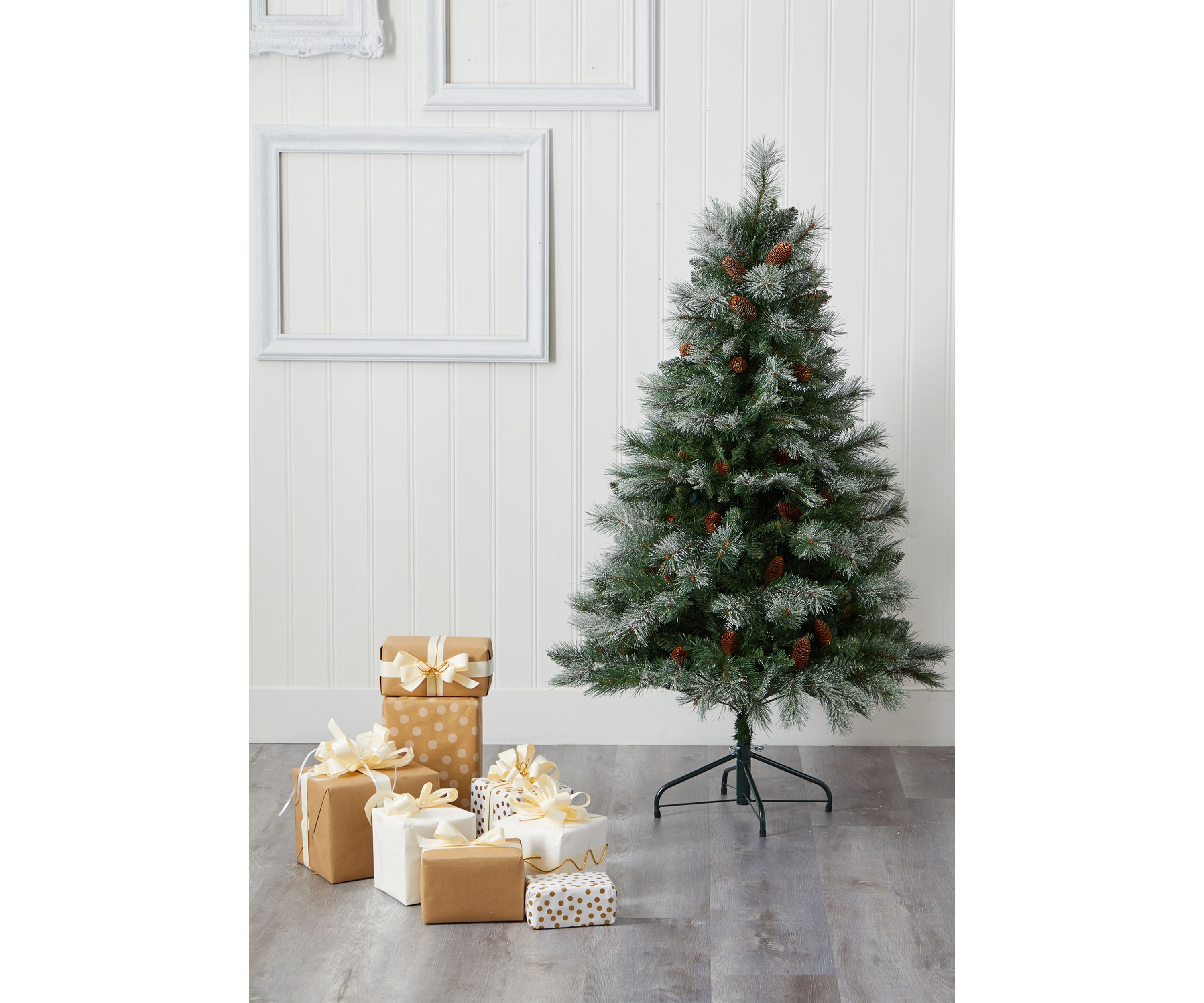 Snowed French Alps Mountain Pine Christmas Tree with Bendable Branches