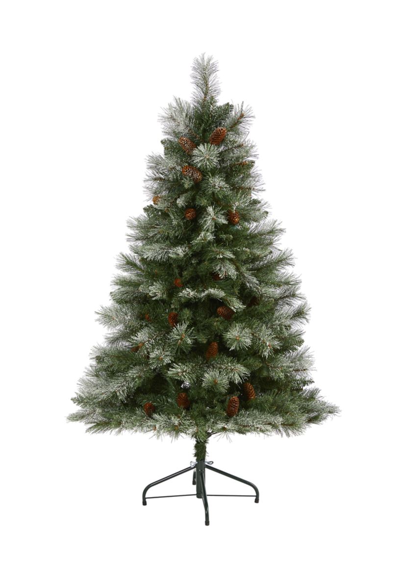 Snowed French Alps Mountain Pine Christmas Tree with Bendable Branches