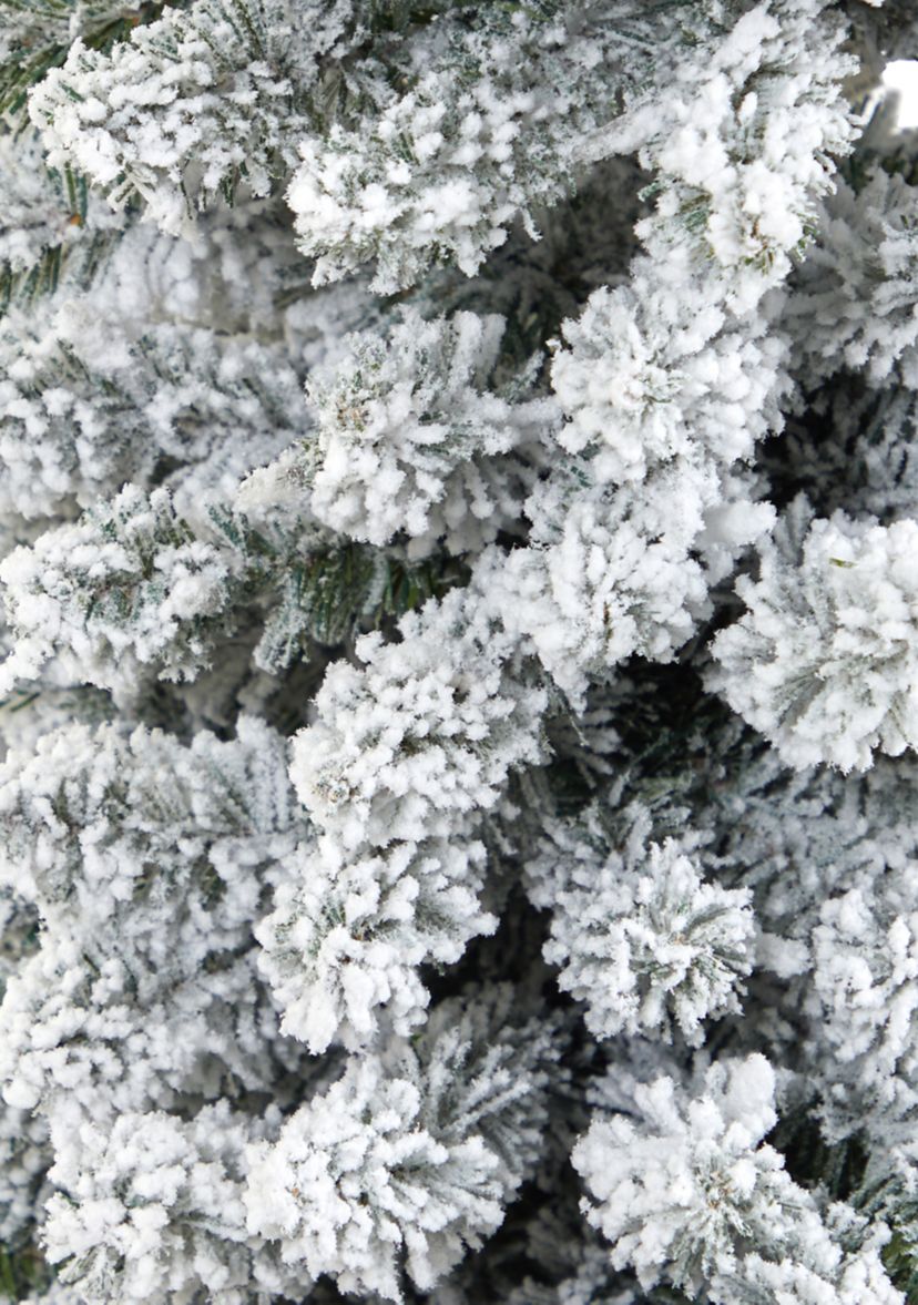 7 Foot Flocked Pencil Artificial Christmas Tree with 574 Bendable Branches