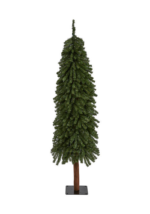 5 Foot Grand Alpine Artificial Christmas Tree with 469 Bendable Branches on Natural Trunk