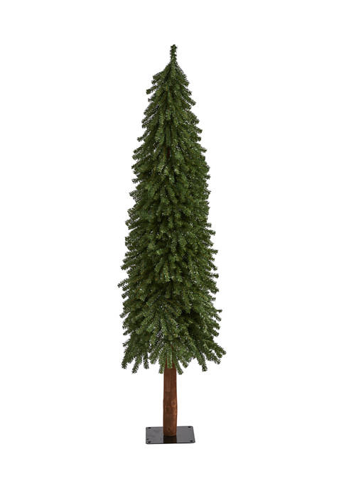 6 Foot Grand Alpine Artificial Christmas Tree with 601 Bendable Branches on Natural Trunk