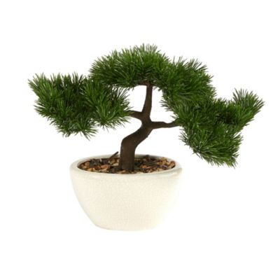 10-Inch Cedar Bonsai Artificial Tree in Decorative Planter