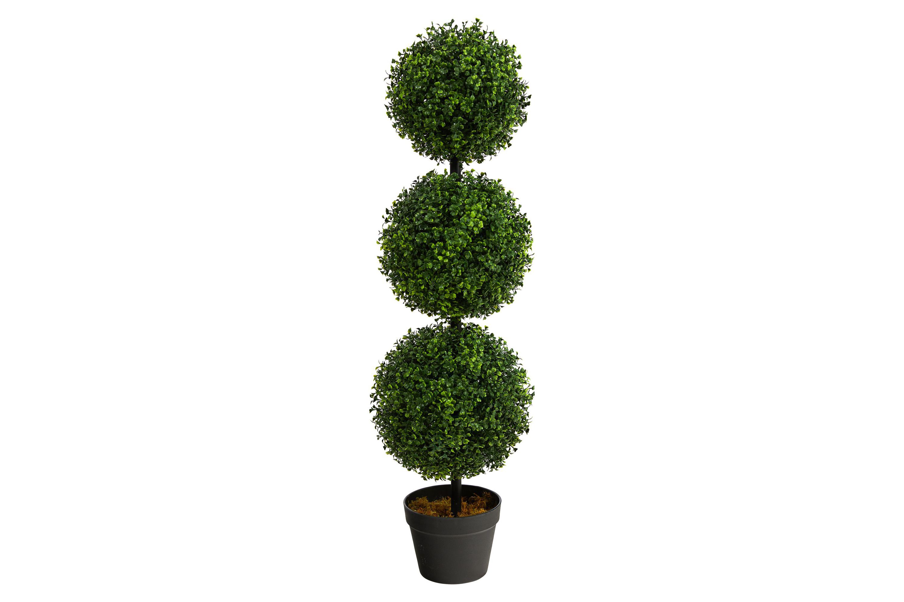 3-Foot Boxwood Triple Ball Topiary Artificial Tree (Indoor/Outdoor)