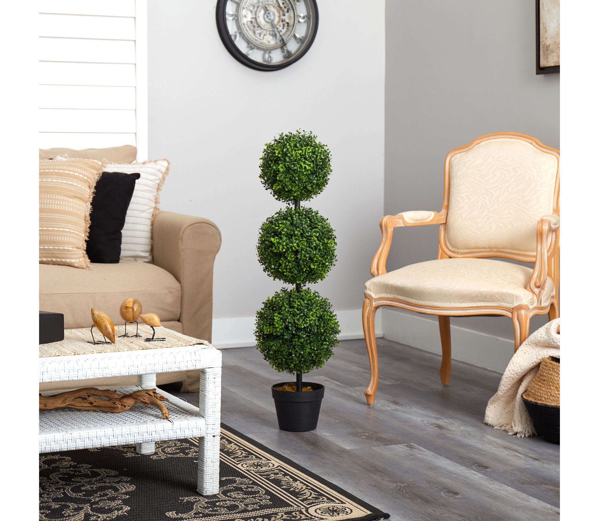 3-Foot Boxwood Triple Ball Topiary Artificial Tree (Indoor/Outdoor)