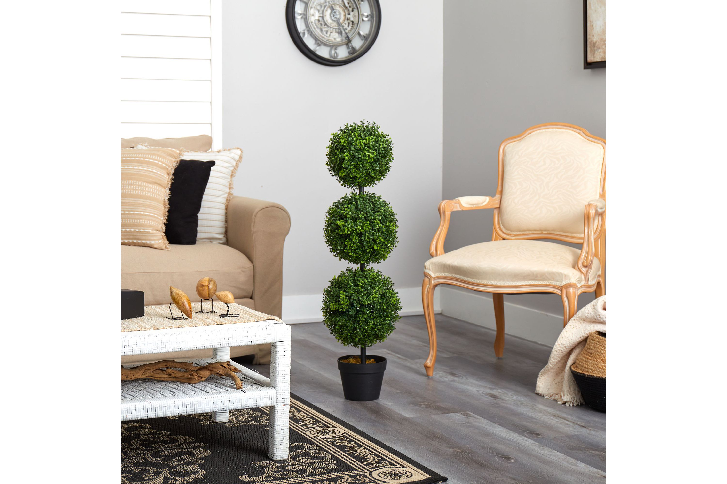 3-Foot Boxwood Triple Ball Topiary Artificial Tree (Indoor/Outdoor)