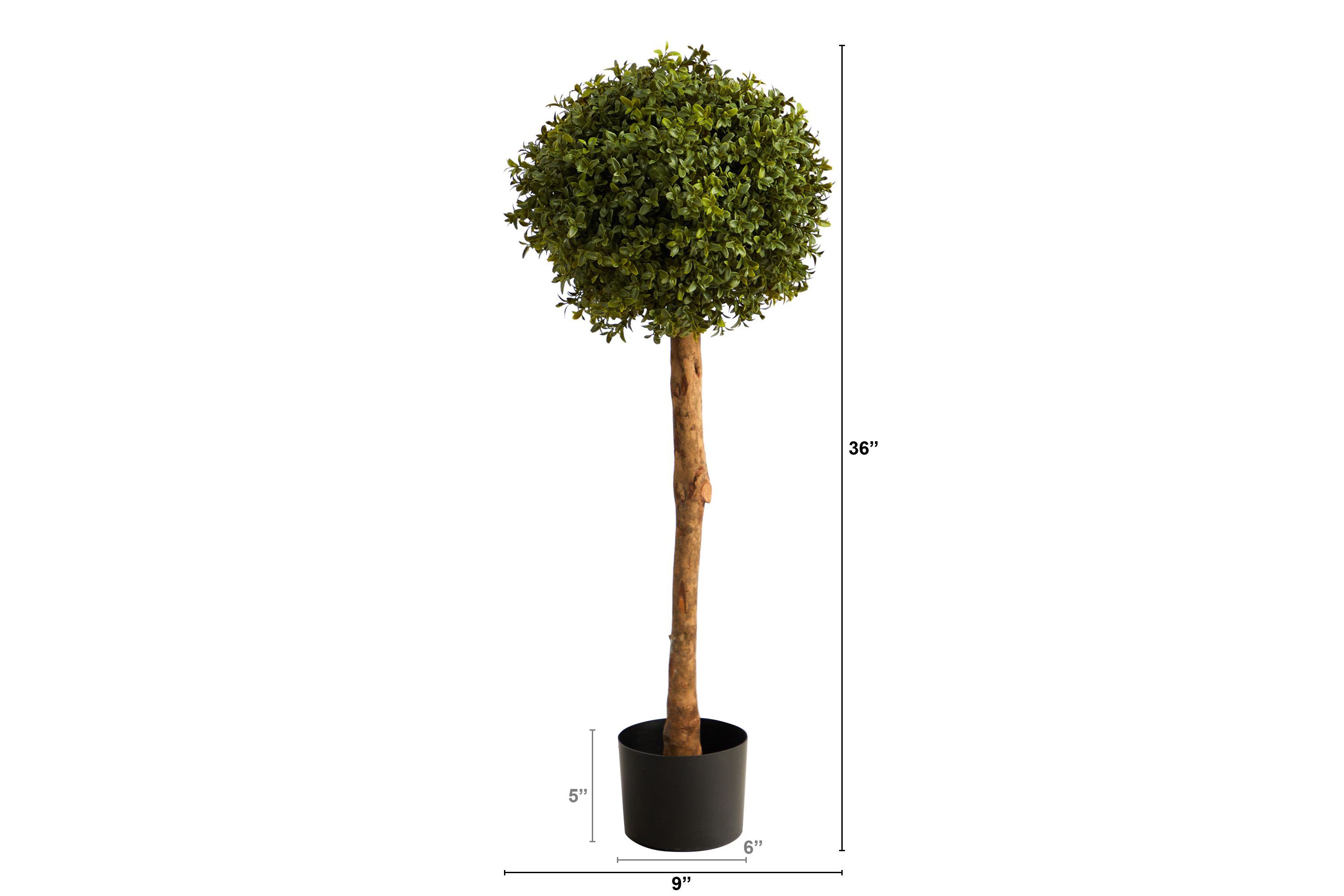 3-Foot Boxwood Ball Topiary Artificial Tree (Indoor/Outdoor)