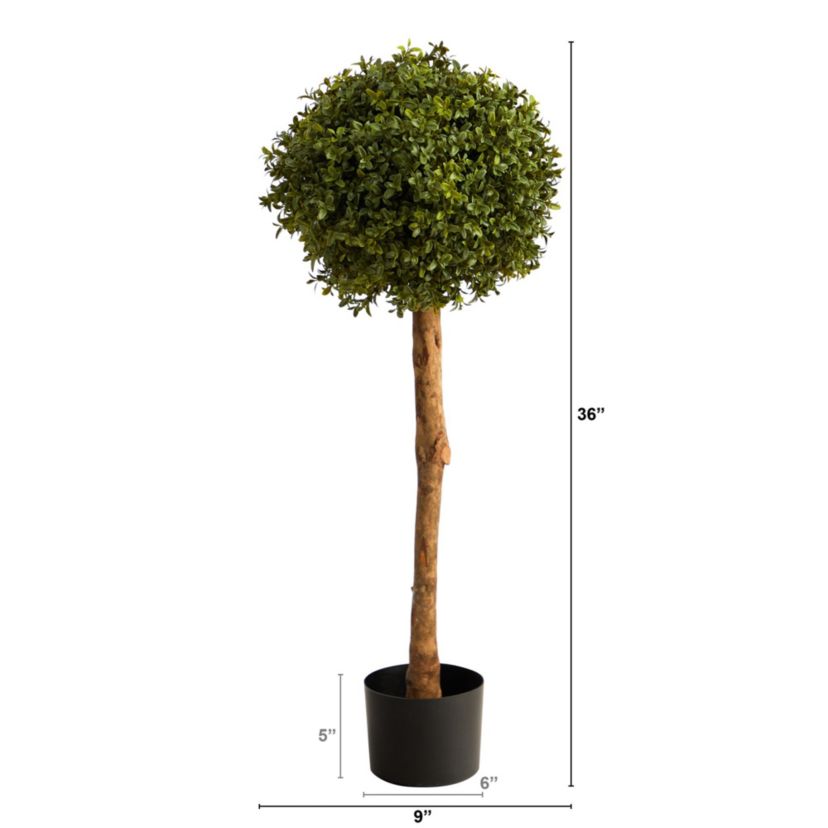 3-Foot Boxwood Ball Topiary Artificial Tree (Indoor/Outdoor)
