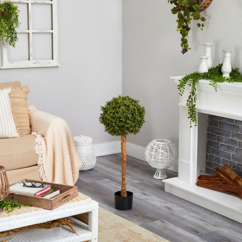 3-Foot Boxwood Ball Topiary Artificial Tree (Indoor/Outdoor)