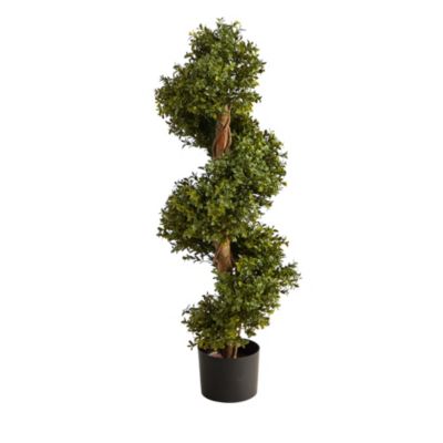 33-Inch Boxwood Topiary Spiral Artificial Tree (Indoor/Outdoor)