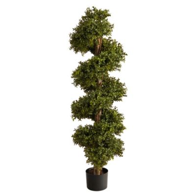 Nearly Natural 46-Inch Boxwood Spiral Topiary Artificial Tree, Green