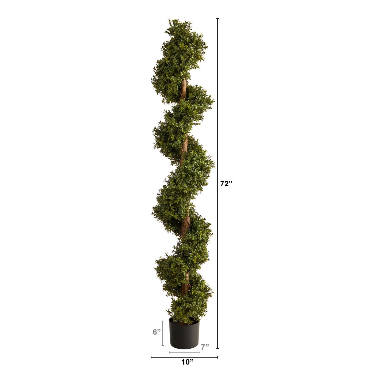 6-Foot Boxwood Spiral Topiary Artificial Tree