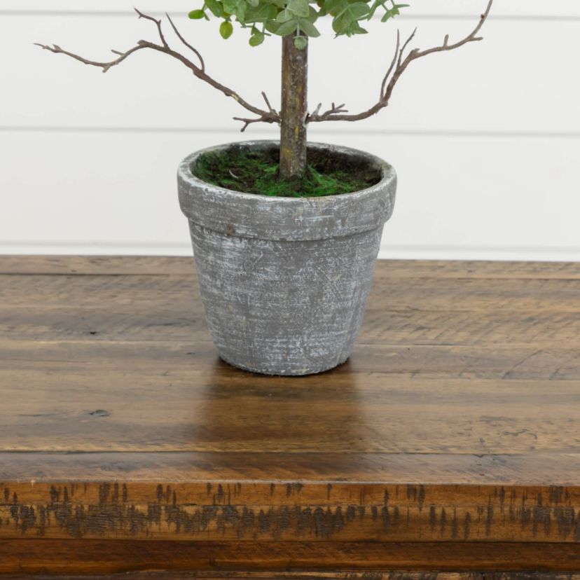 2-Foot Eucalyptus Double Ball Topiary Artificial Tree