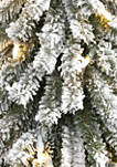 2 Foot Flocked Grand Alpine Artificial Christmas Tree with 35 Clear Lights and 111 Bendable Branches on Natural Trunk
