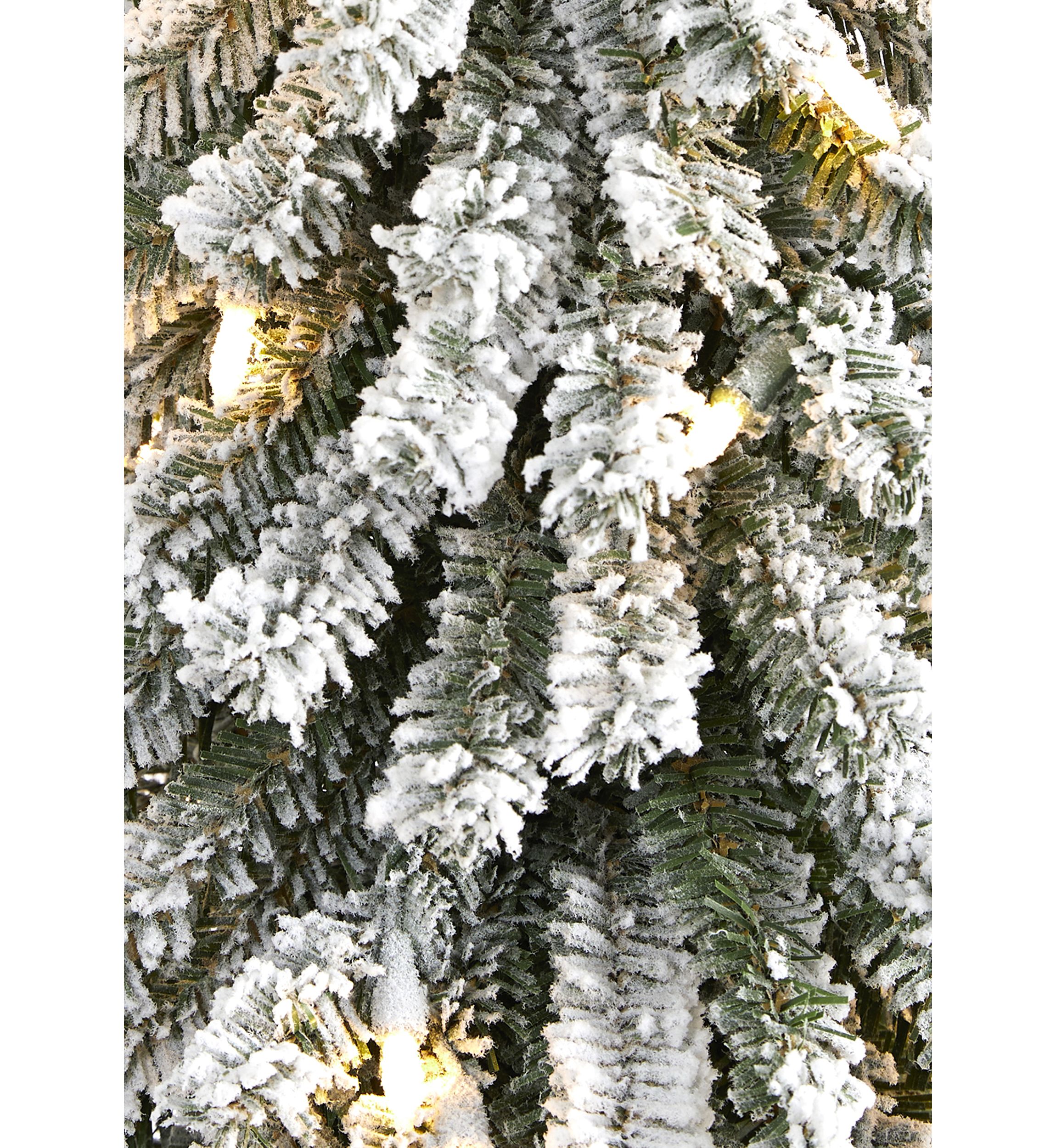 2 Foot Flocked Grand Alpine Artificial Christmas Tree with 35 Clear Lights and 111 Bendable Branches on Natural Trunk