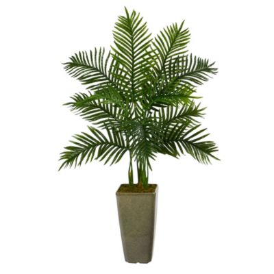 4-Foot Areca Palm Artificial Tree in Green Planter (Real Touch)