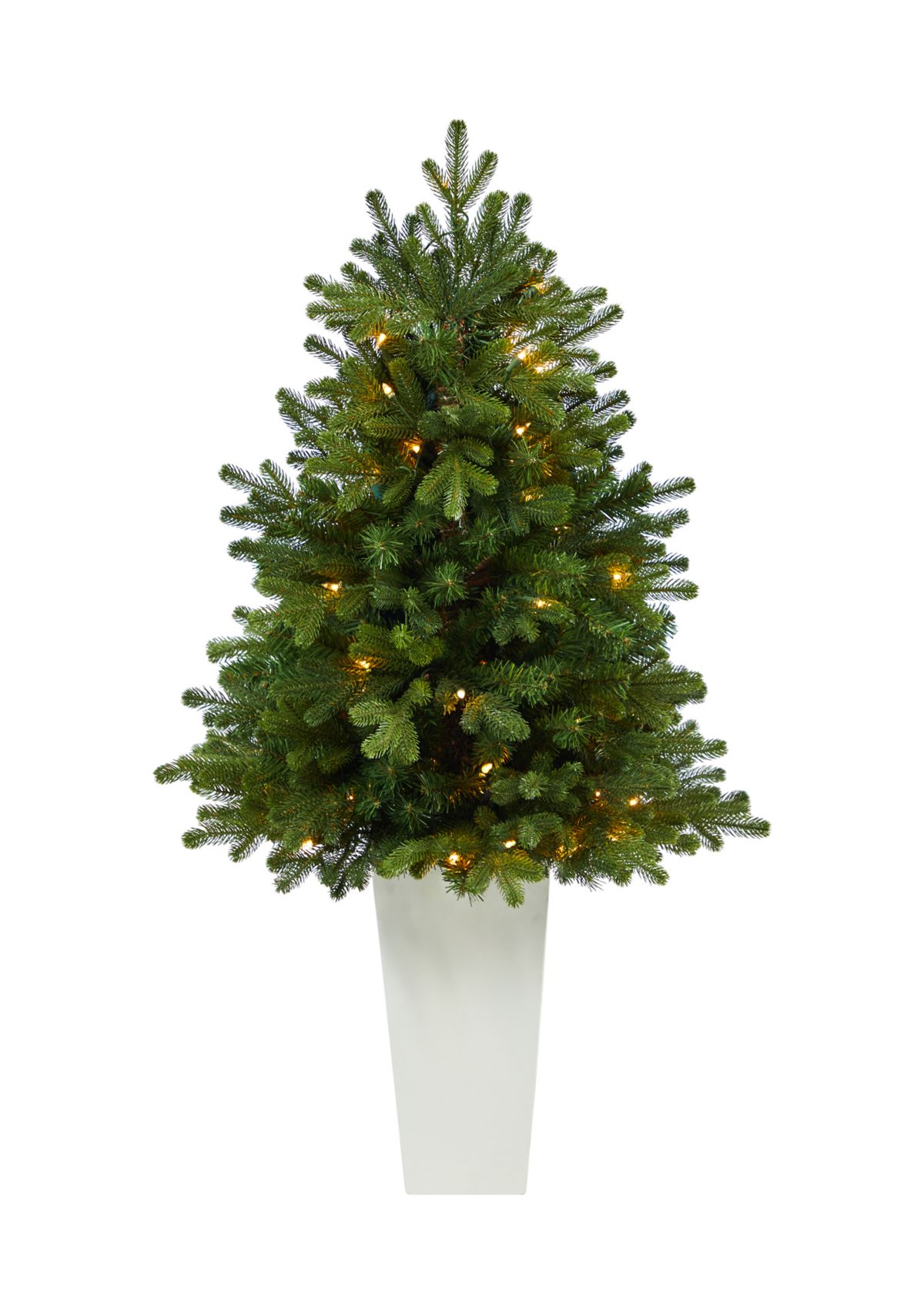 3.5 Foot Washington Fir Artificial Christmas Tree with 50 Clear Lights in Tower Planter