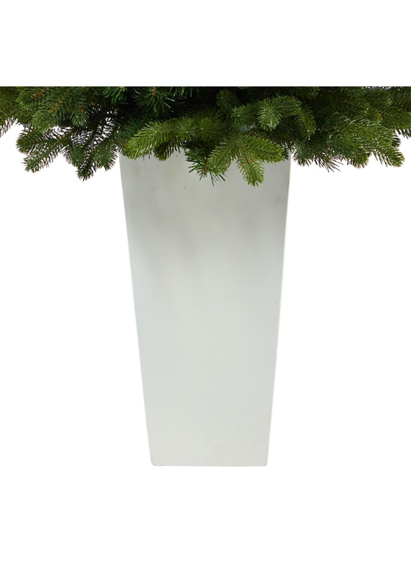 3.5 Foot Washington Fir Artificial Christmas Tree with 50 Clear Lights in Tower Planter