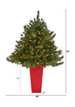 4.5 Foot Wyoming Mixed Pine Artificial Christmas Tree with 250 Clear Lights and 462 Bendable Branches in Tower Planter