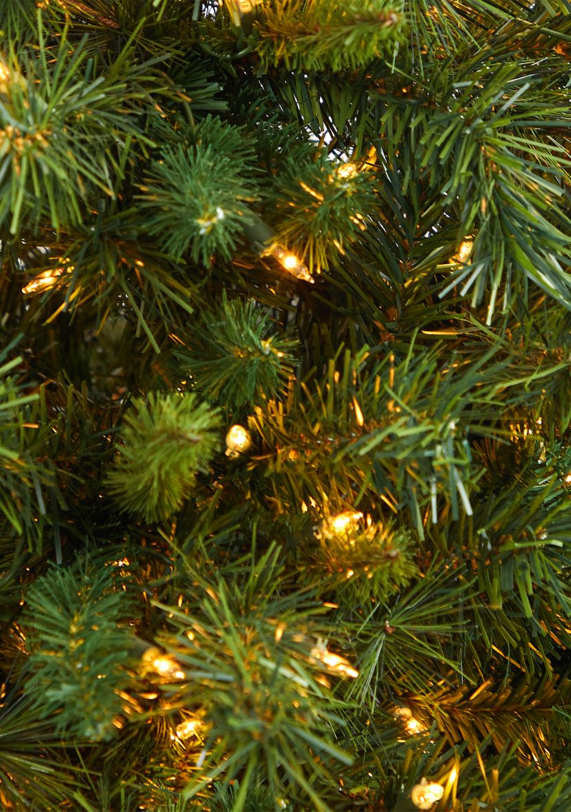 4.5 Foot Wyoming Mixed Pine Artificial Christmas Tree with 250 Clear Lights and 462 Bendable Branches in Tower Planter