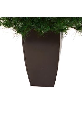 40-Inch Yukon Mixed Pine Artificial Christmas Tree with 213 Bendable Branches in Bronze Metal Planter