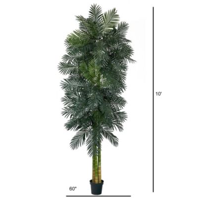 10-Foot Triple Stalk Golden Cane Artificial Palm Tree