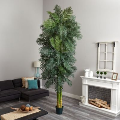 10-Foot Triple Stalk Golden Cane Artificial Palm Tree