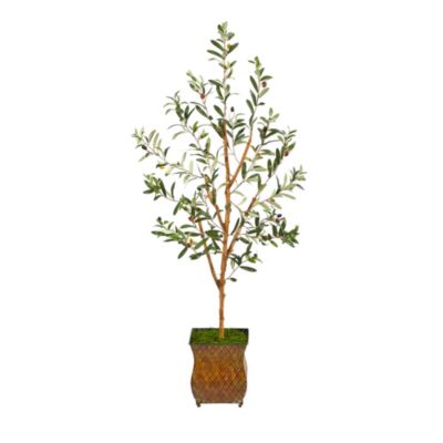 50-Inch Olive Artificial Tree in Metal Planter