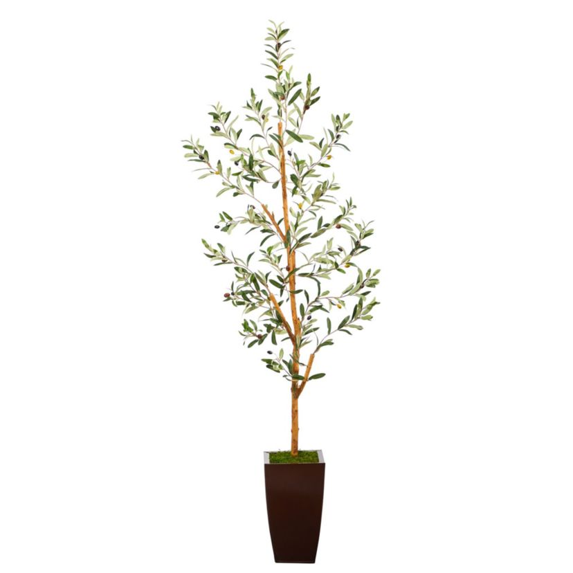 5.5-Foot Olive Artificial Tree in Bronze Metal Planter