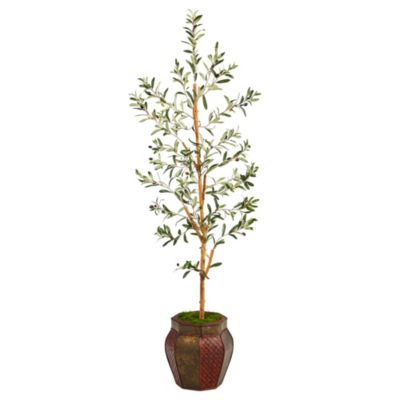 5.5-Foot Olive Artificial Tree in Decorative Planter