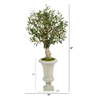 3.5-Foot Olive Artificial Tree in Sand Colored Urn